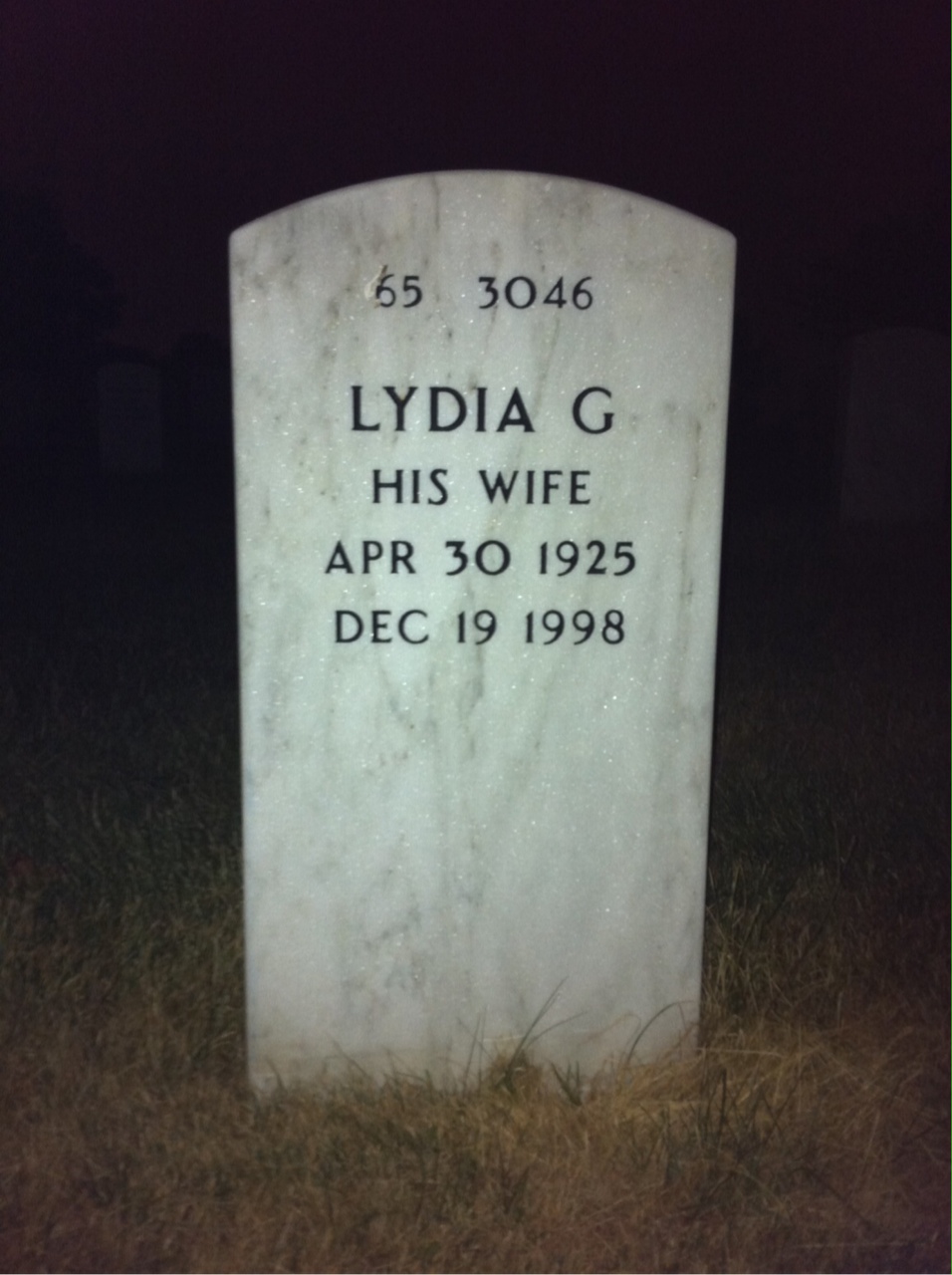 Back of headstone — Victor Perry