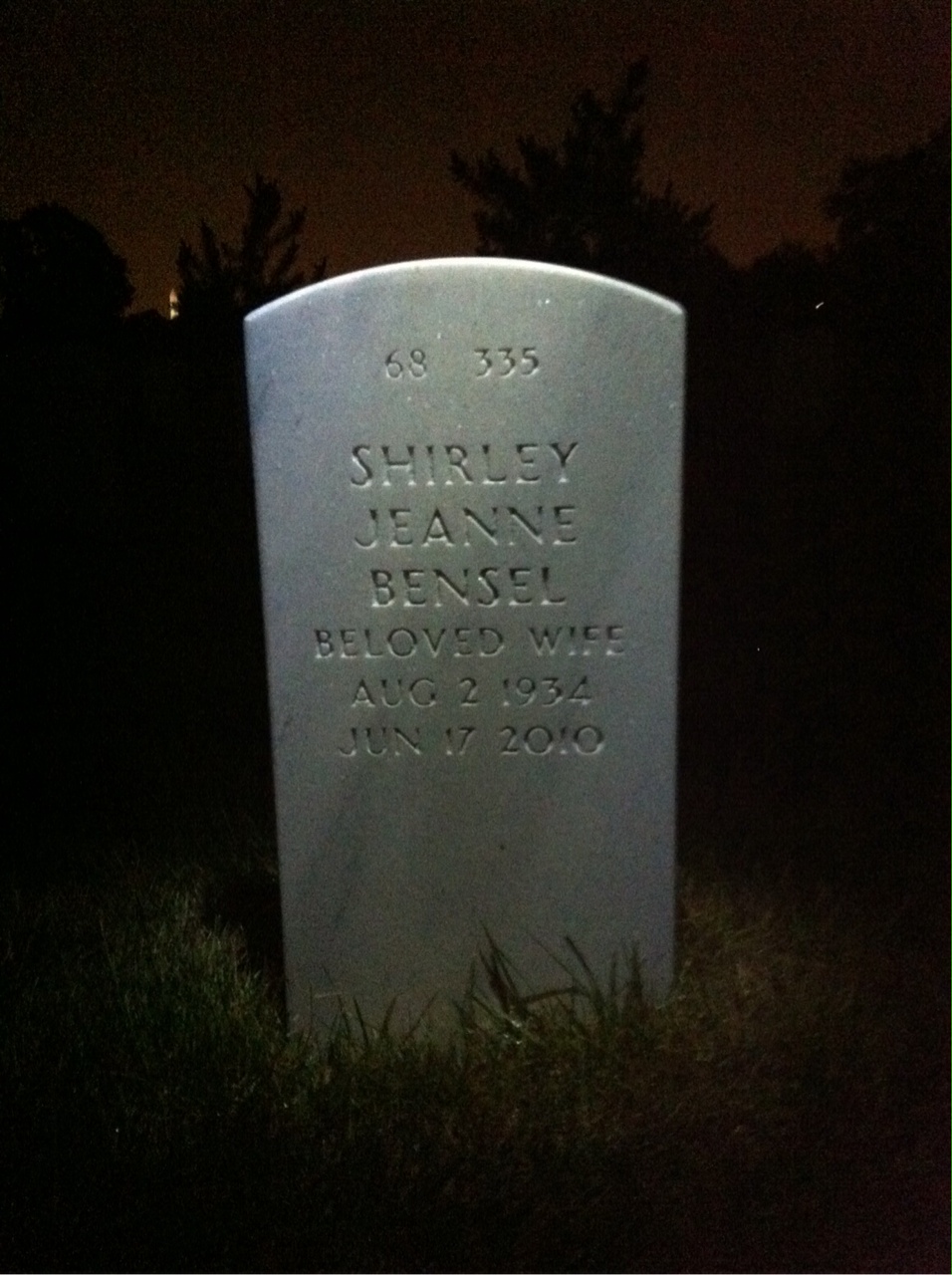 Back of headstone — Richard Hinz