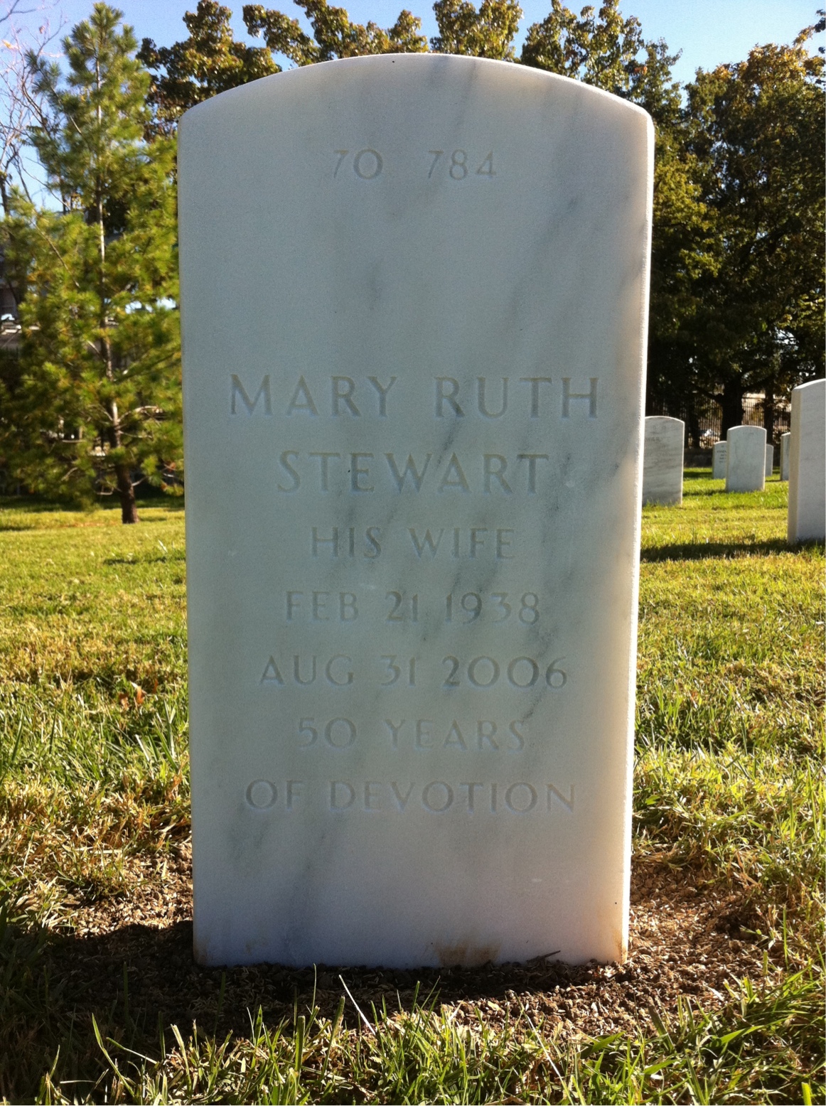 Back of headstone — Ronald Branson