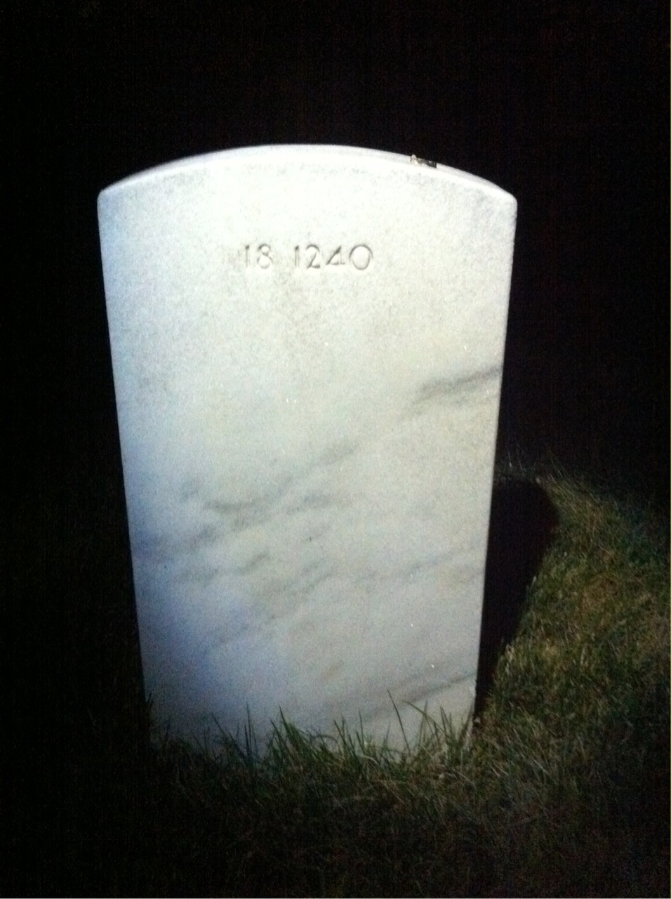 Back of headstone — Aubrey Arnst