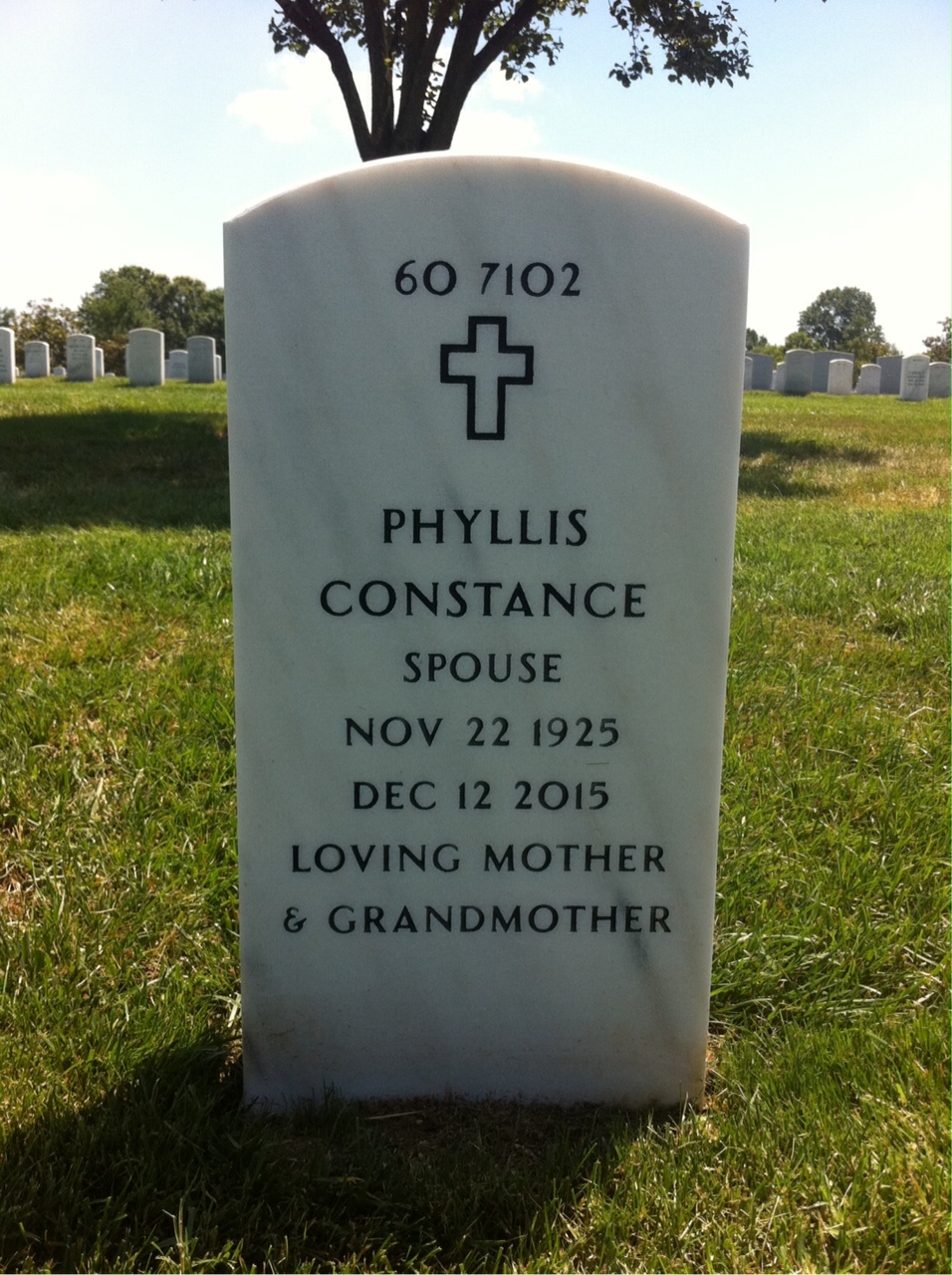 Back of headstone — John Vickers-Smith