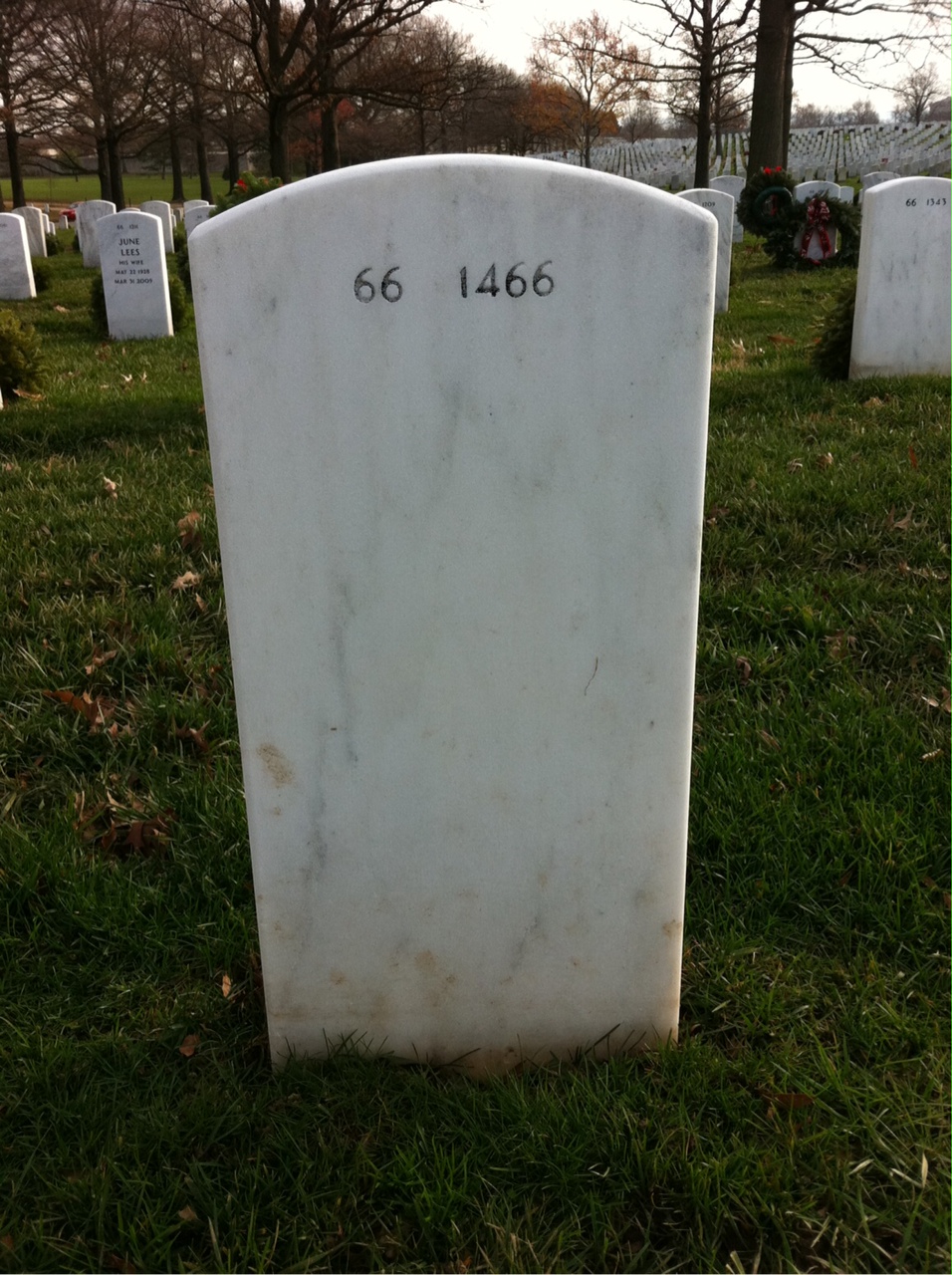 Back of headstone — Frederick Hale