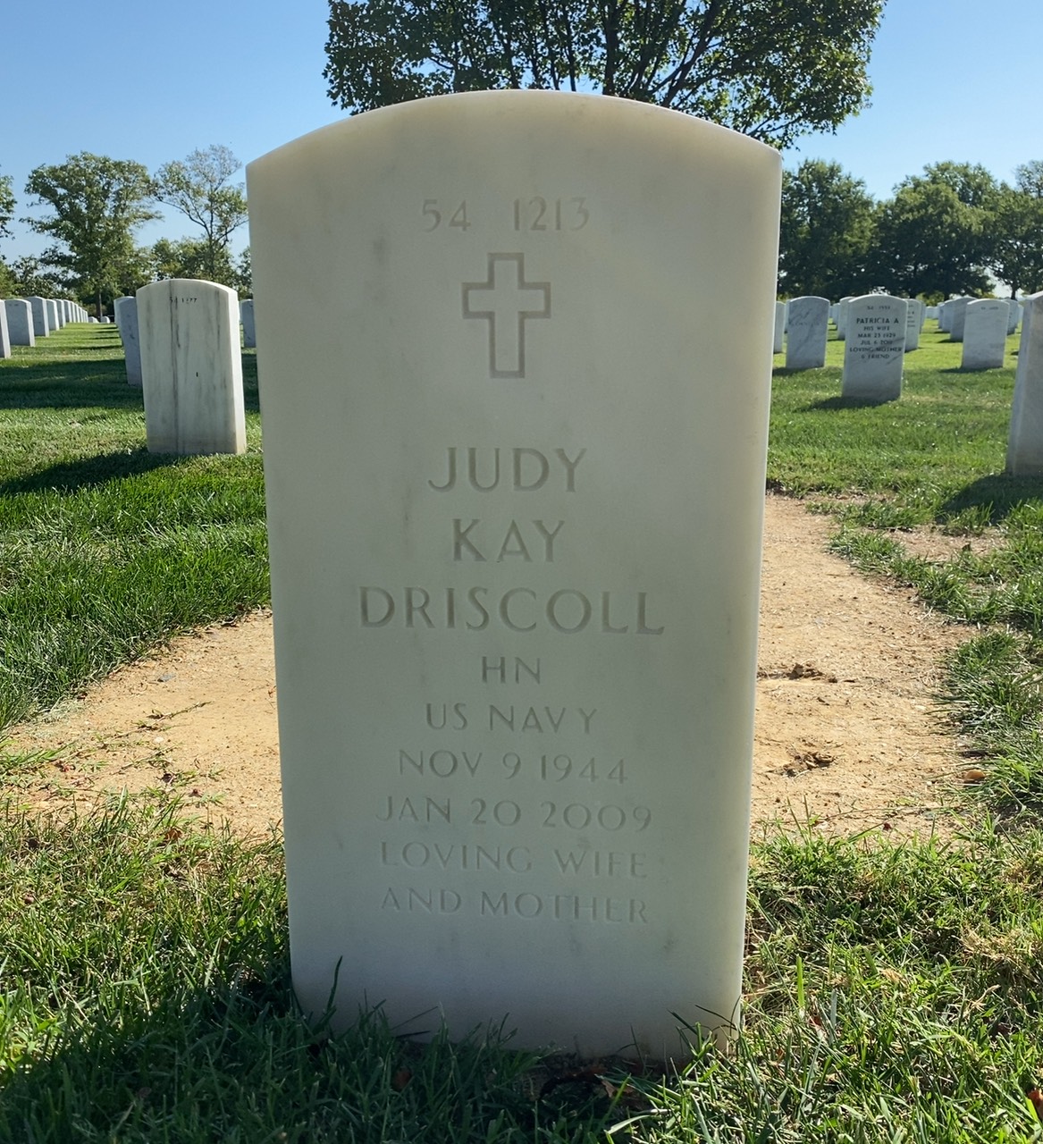 Back of headstone — Millard Driscoll