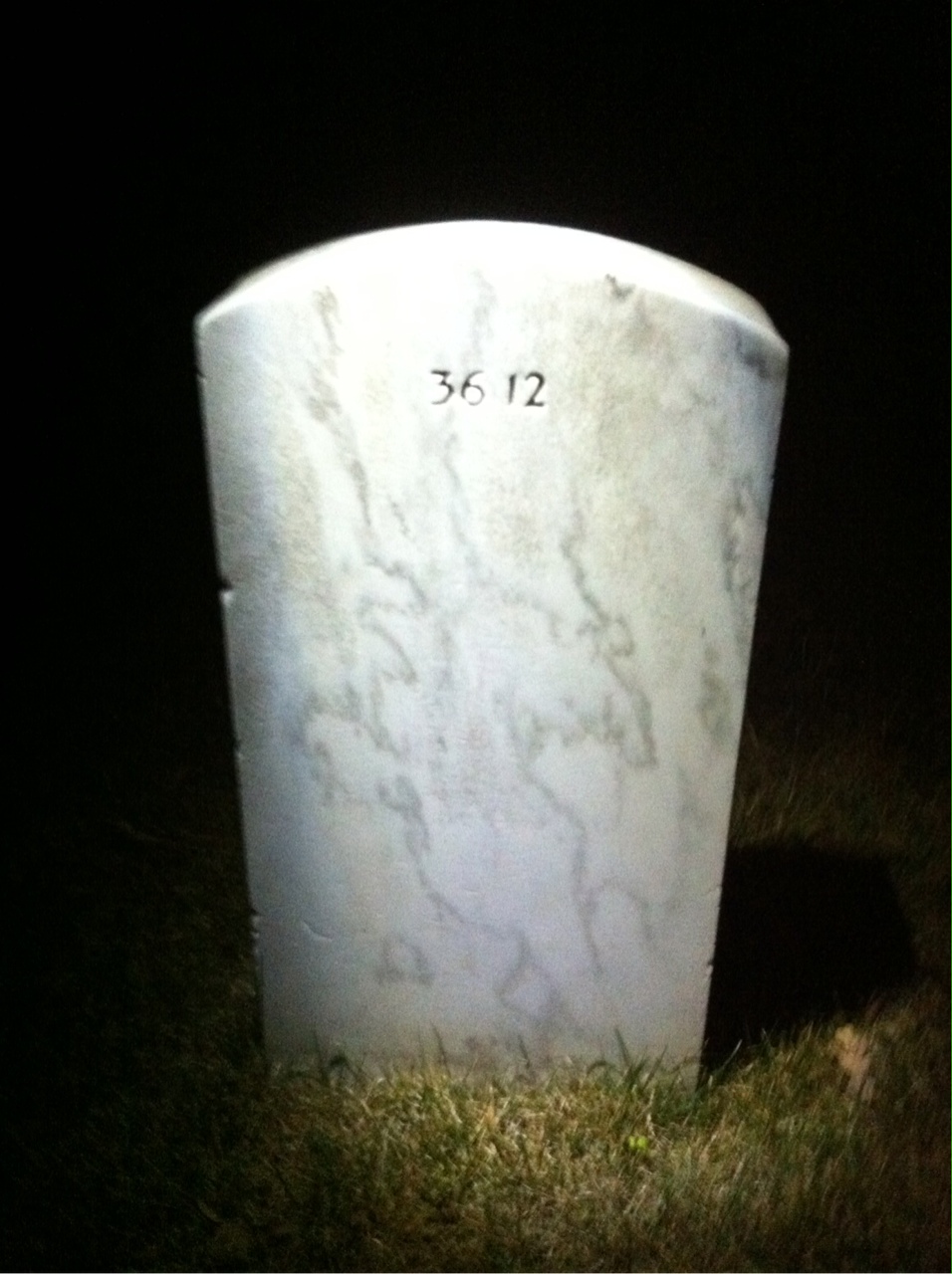 Back of headstone — William H Clark