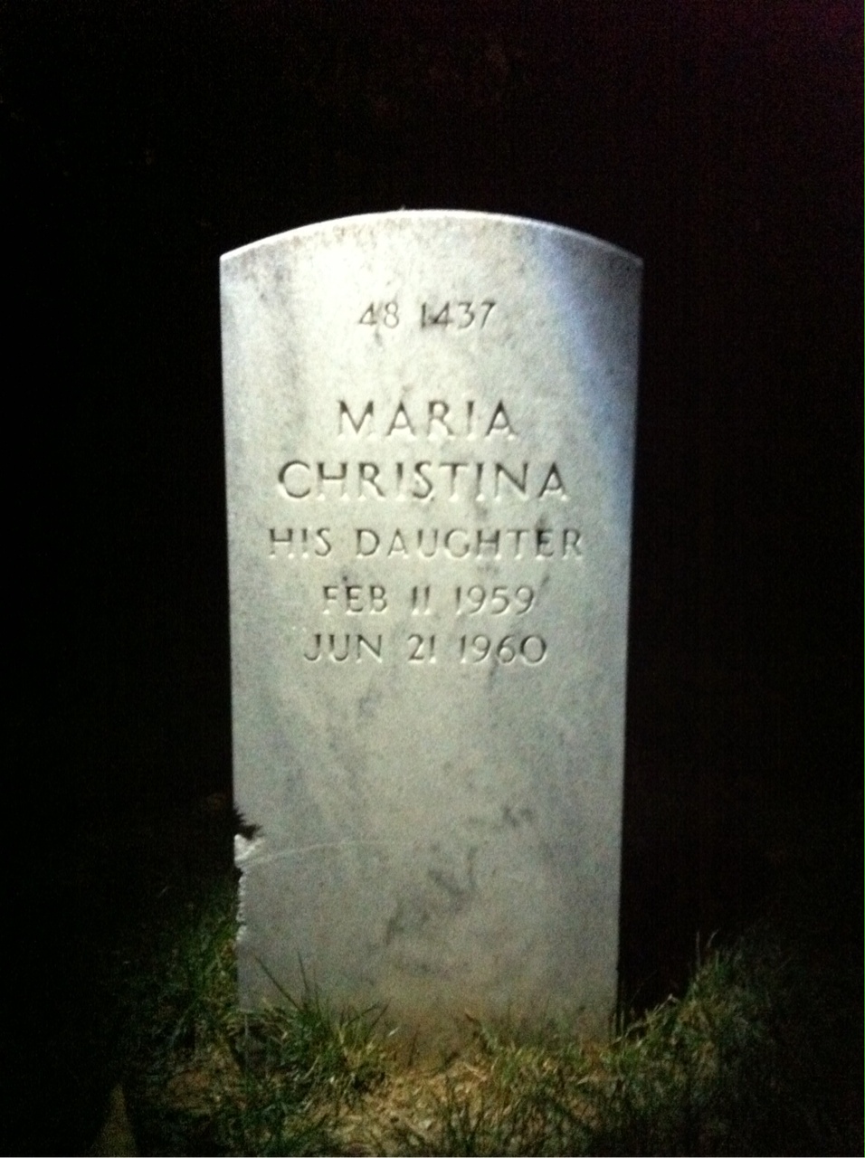 Back of headstone — Maria Moore