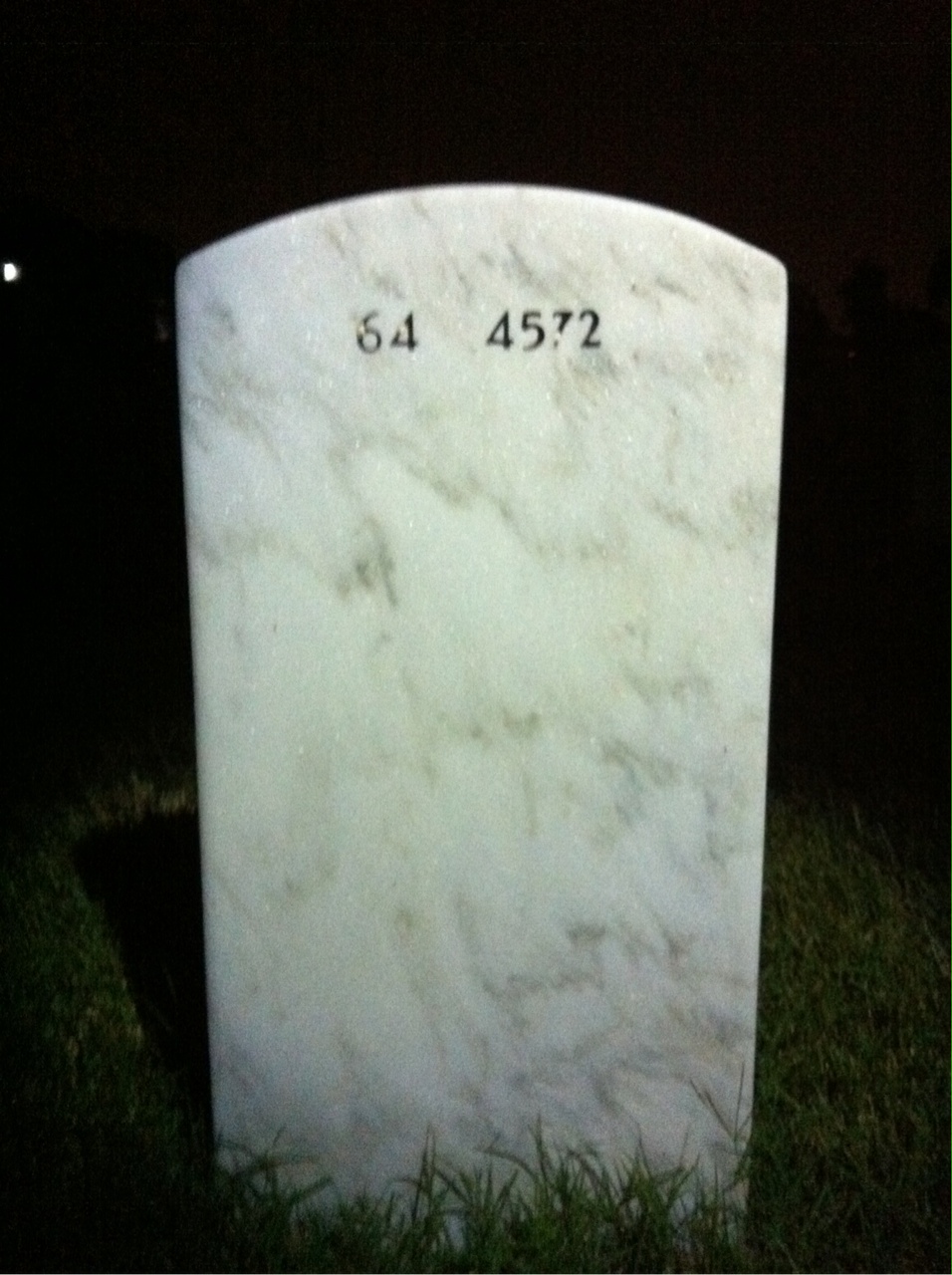 Back of headstone — James Hitchcock