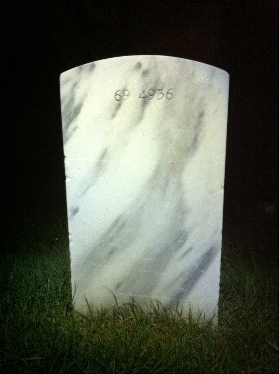 Back of headstone — James Mowery
