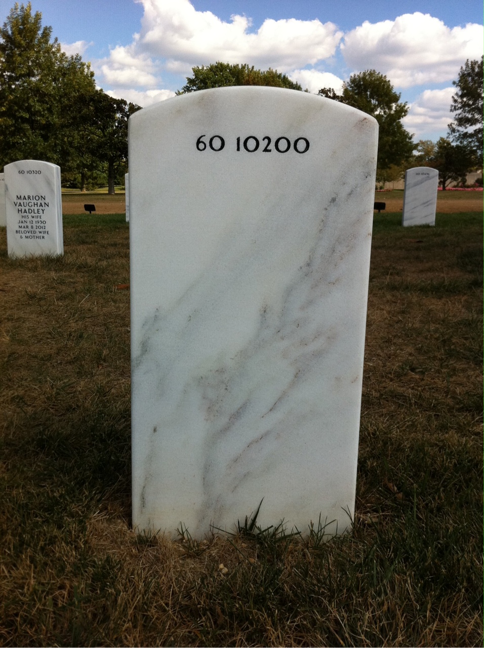 Back of headstone — Patrick Feeks