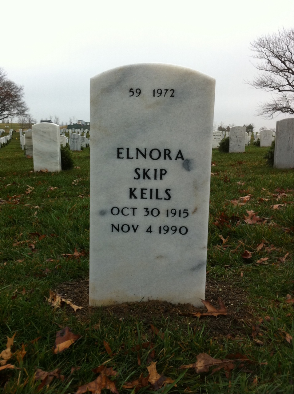 Back of headstone — Walter Keils