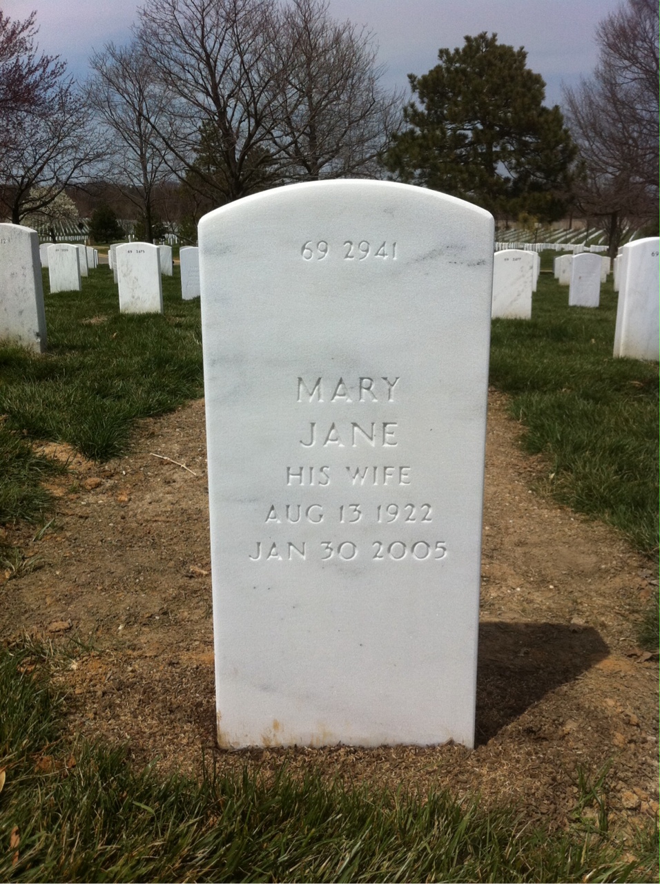 Back of headstone — David Marker