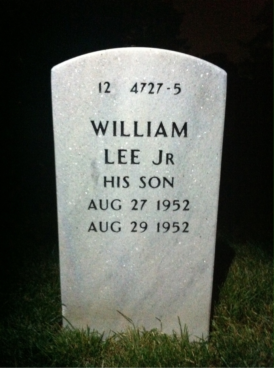 Back of headstone — William Messick
