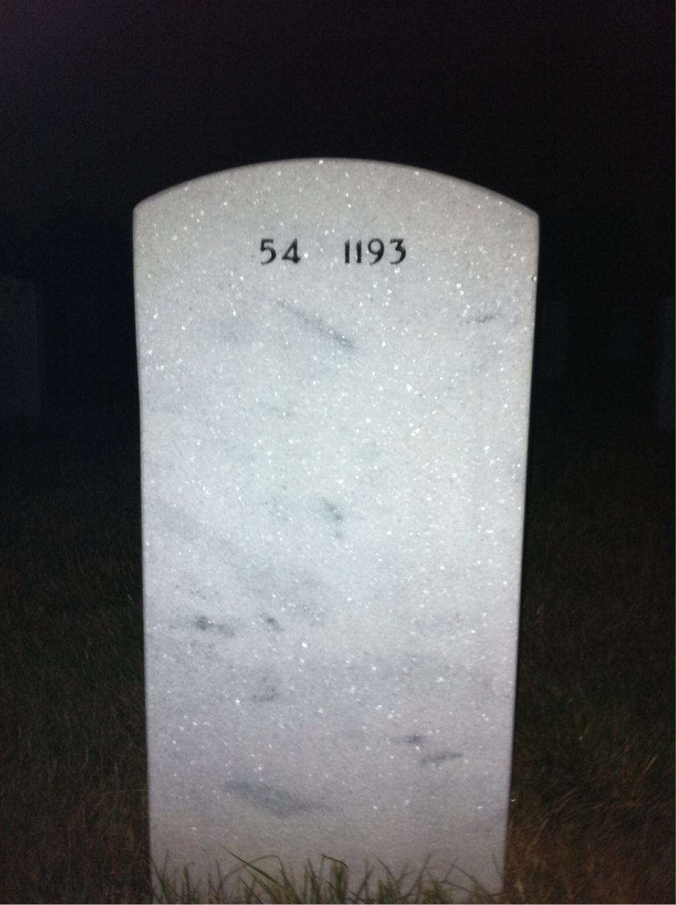 Back of headstone — John Corby