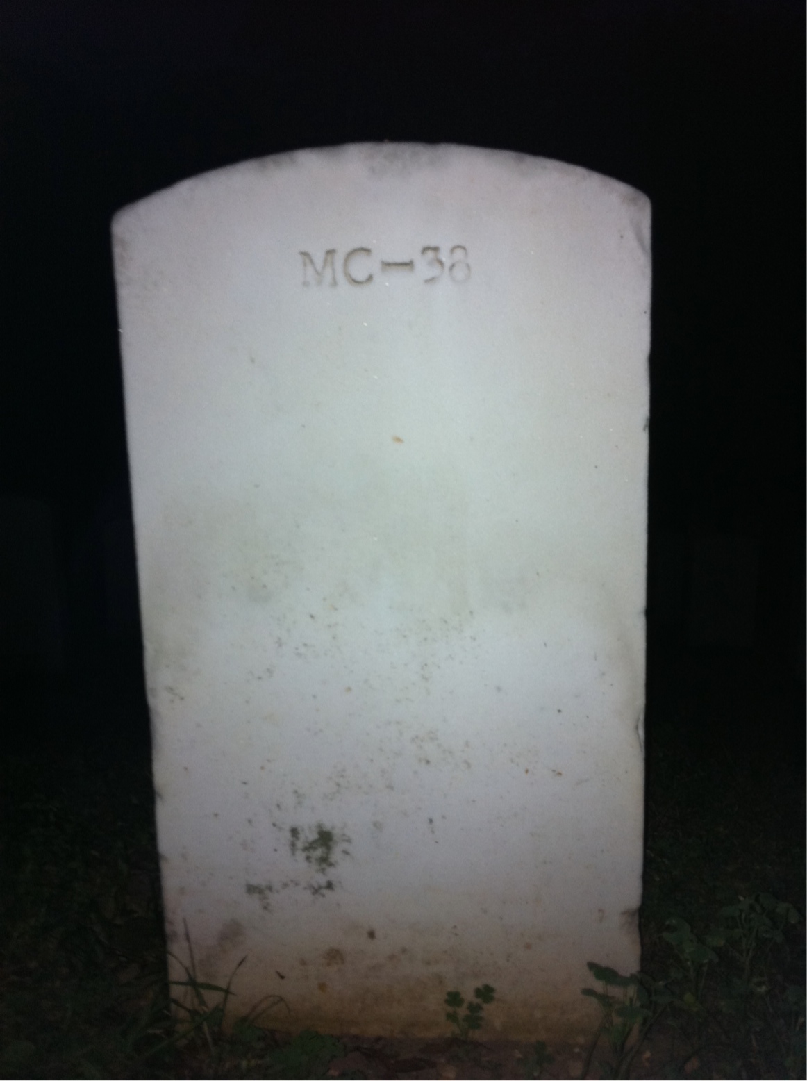 Back of headstone — William R Jones