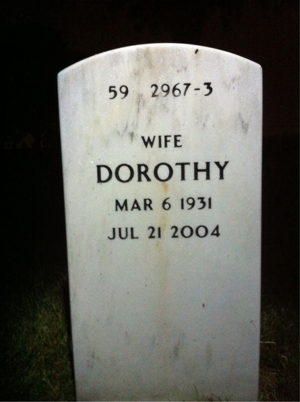 Back of headstone — William Bernstein