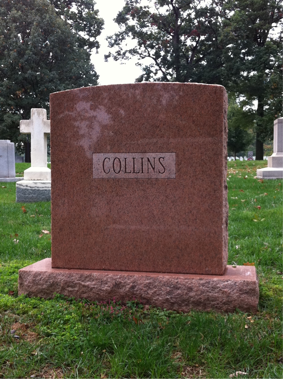 Back of headstone — Samuel Collins