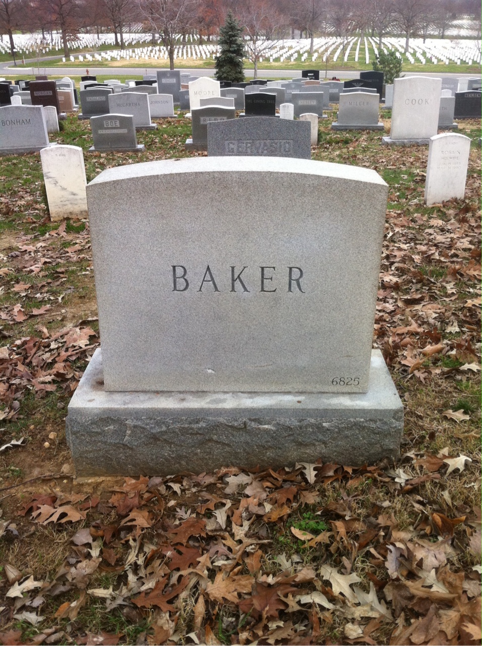 Back of headstone — Edward Baker
