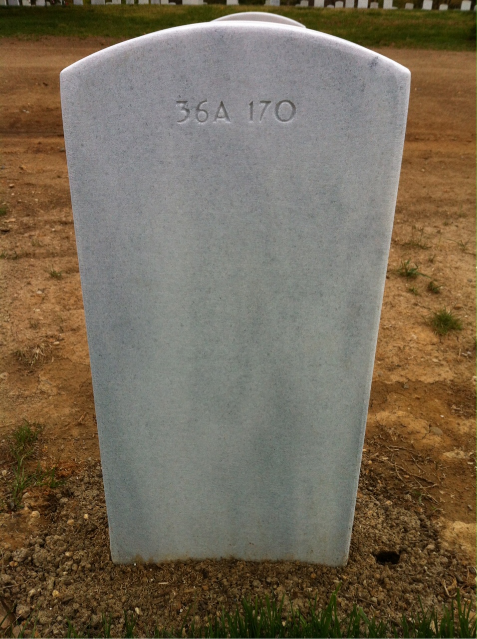 Back of headstone — Clifford Adams
