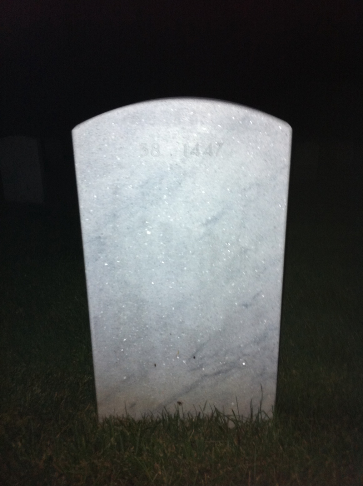 Back of headstone — James Weston