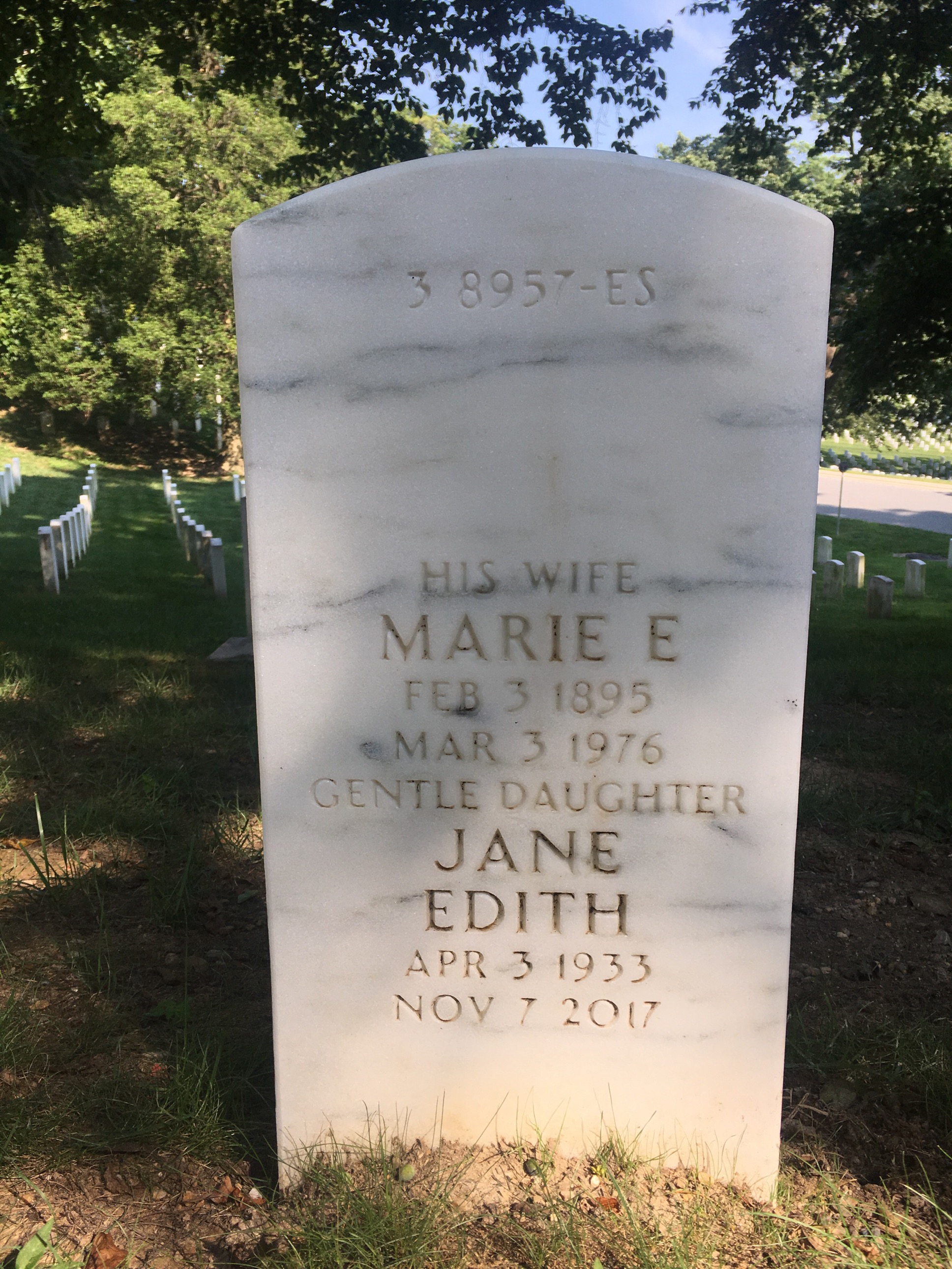 Back of headstone — Raymond Miller