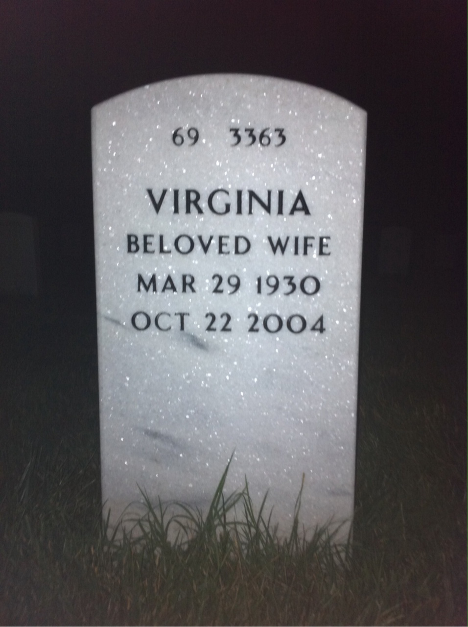 Back of headstone — Kenneth Van Auken