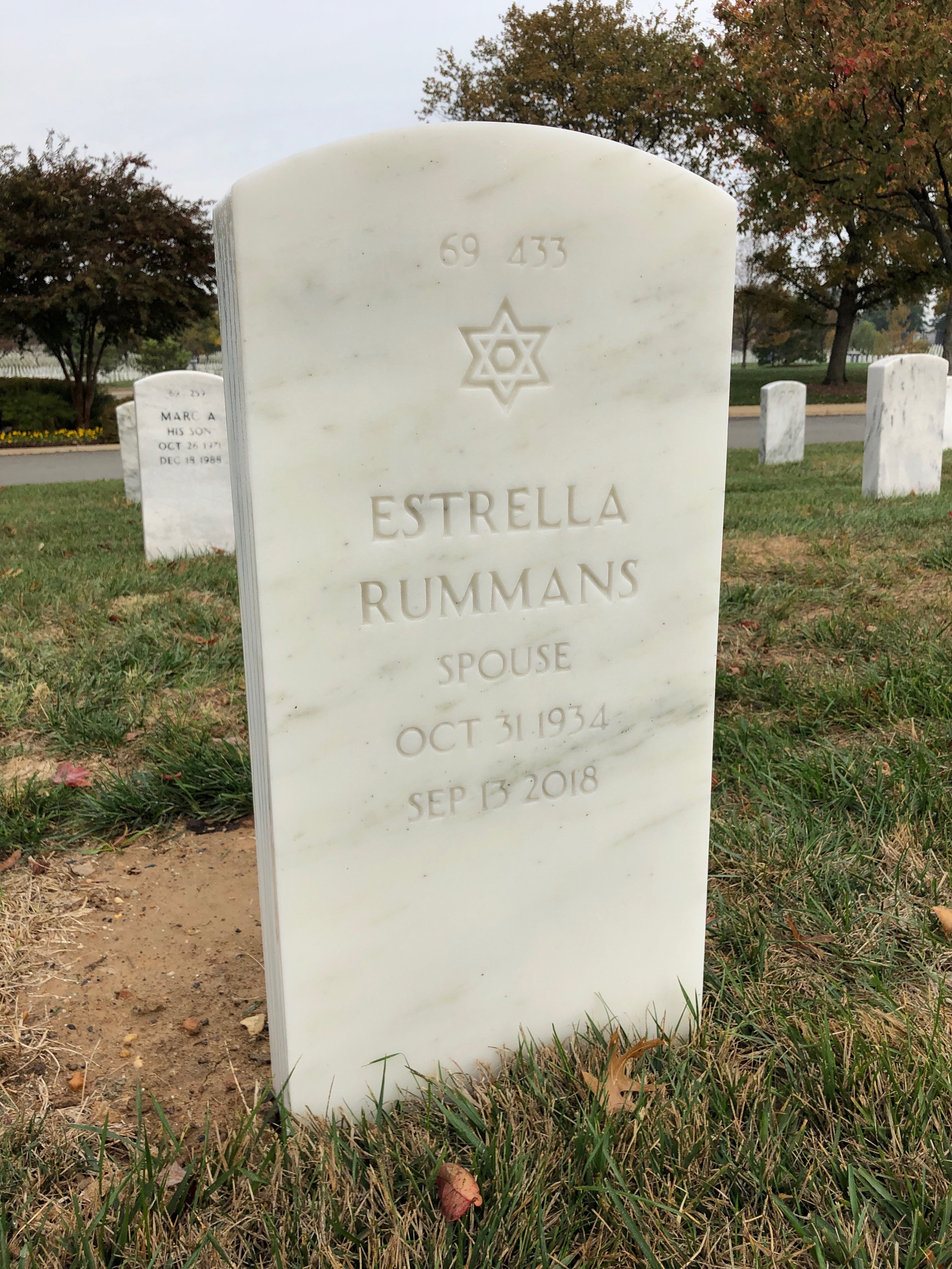 Back of headstone — John Rummans