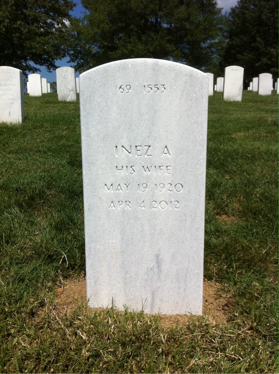 Back of headstone — Joseph Fairfax