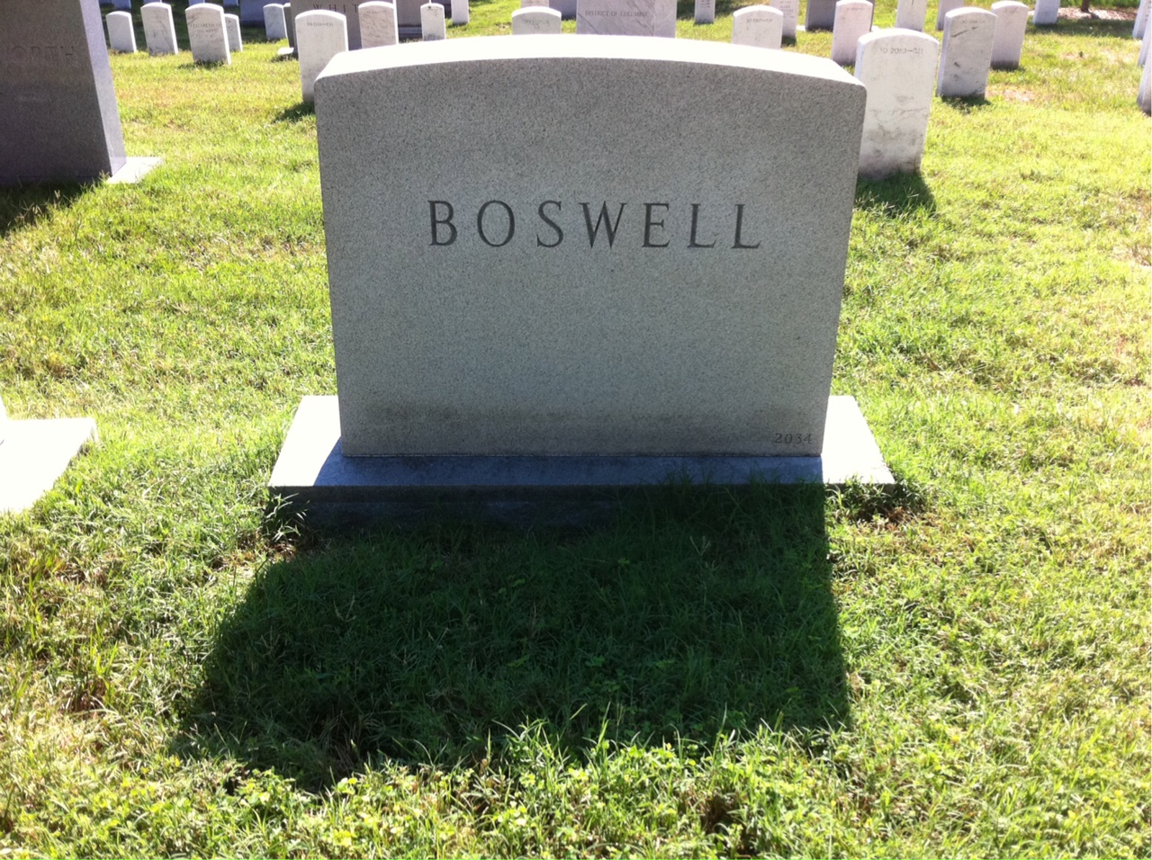Back of headstone — Ernestine Boswell
