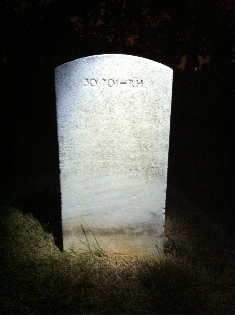 Back of headstone — Frances Corbin
