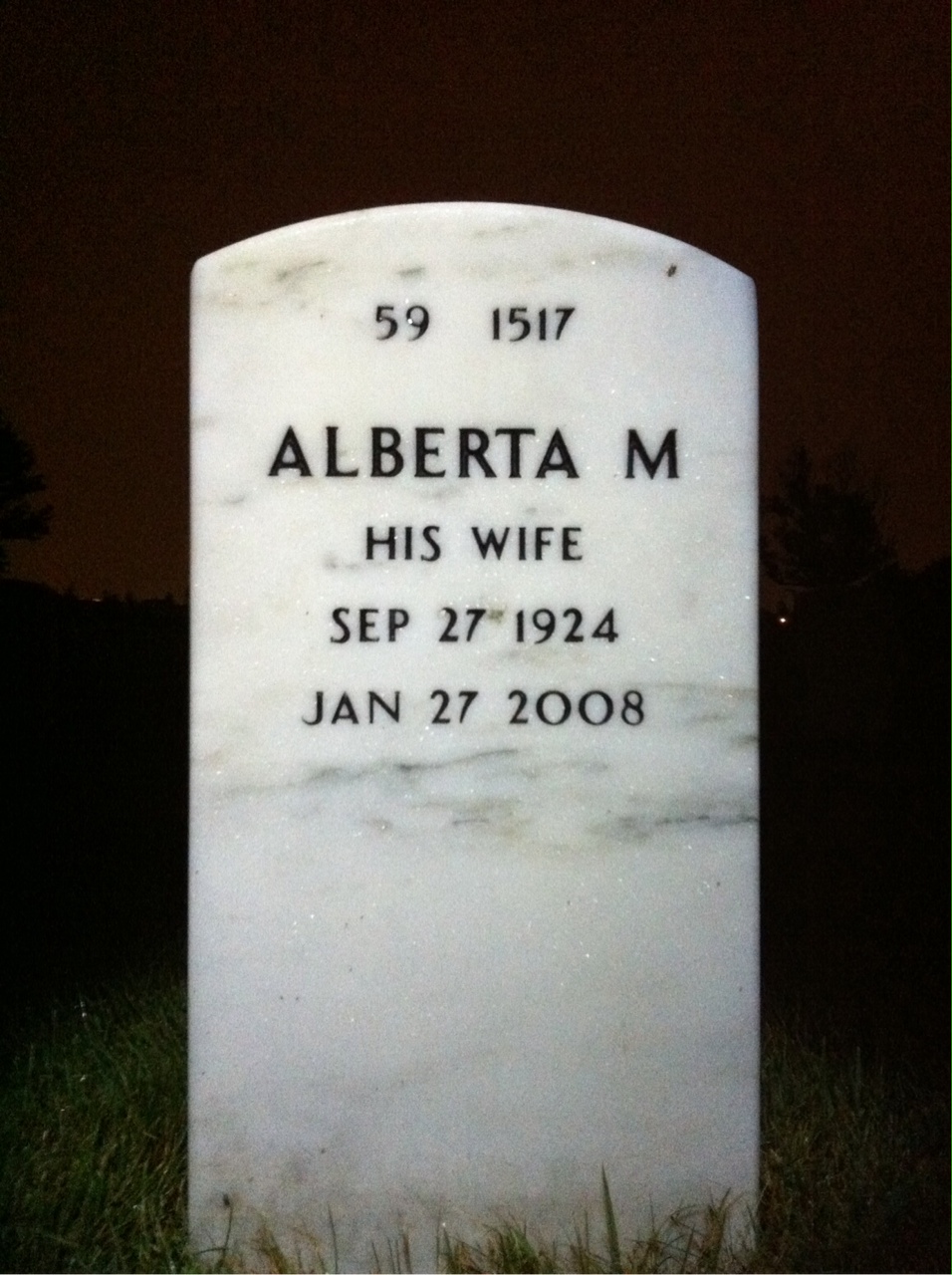 Back of headstone — Jacob Reitz