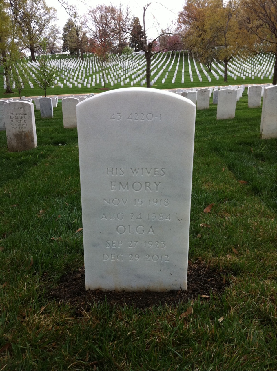 Back of headstone — William Roy Nunn