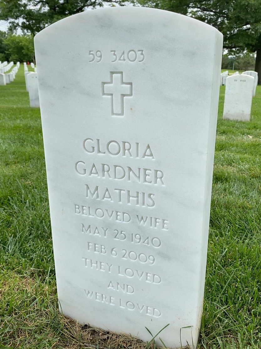 Back of headstone — Milton Mathis