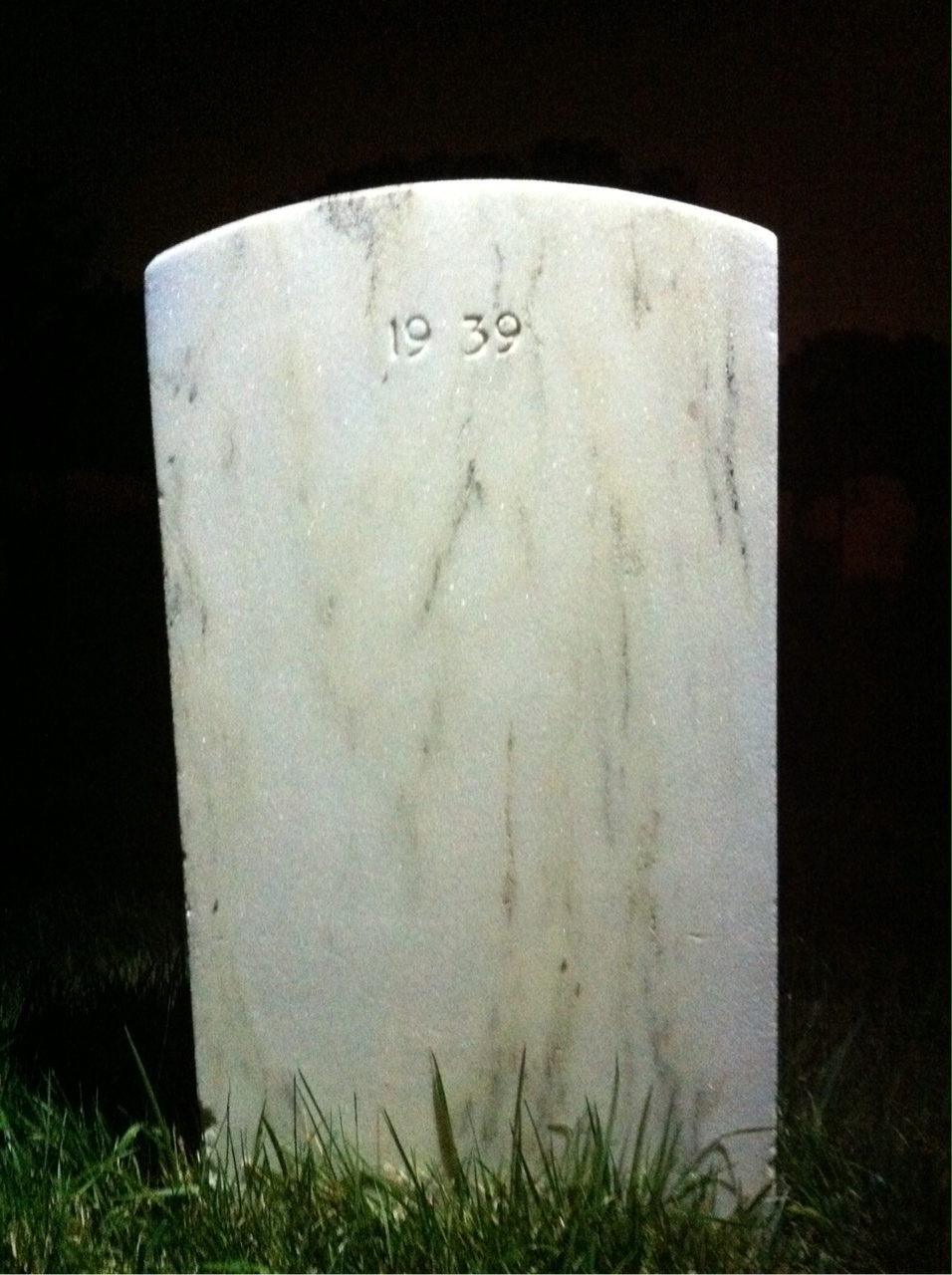 Back of headstone — Sam Abraham