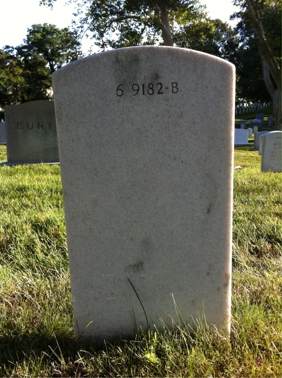 Back of headstone — James Beery