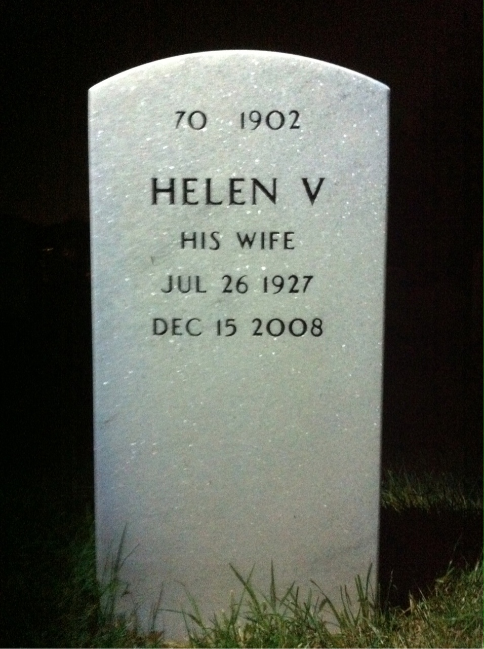 Back of headstone — Herman Mitchem
