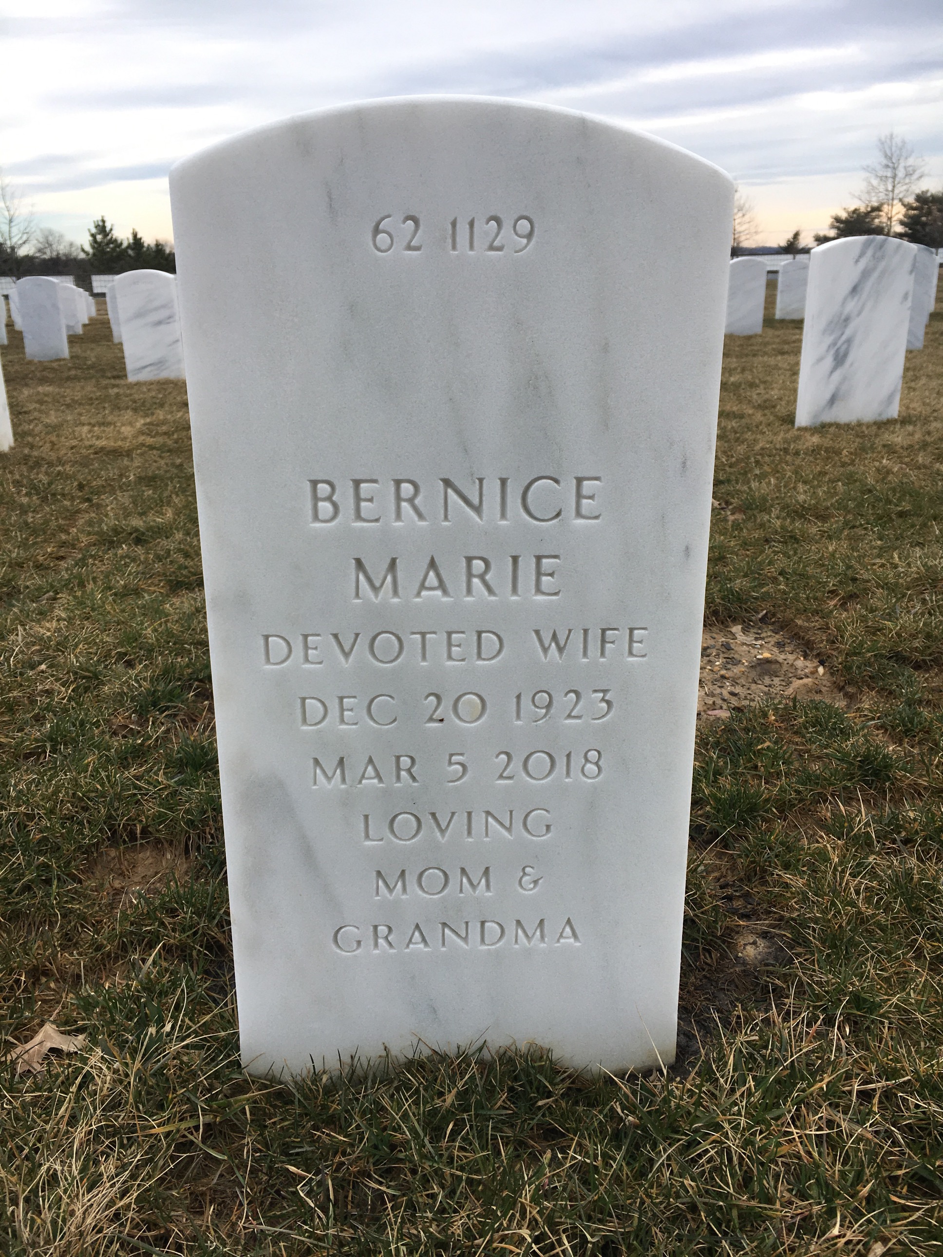 Back of headstone — Norbert Murphy