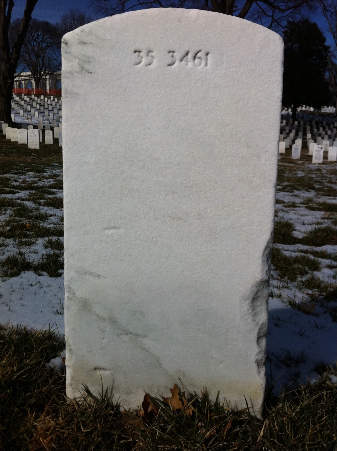 Back of headstone — Walter Crist