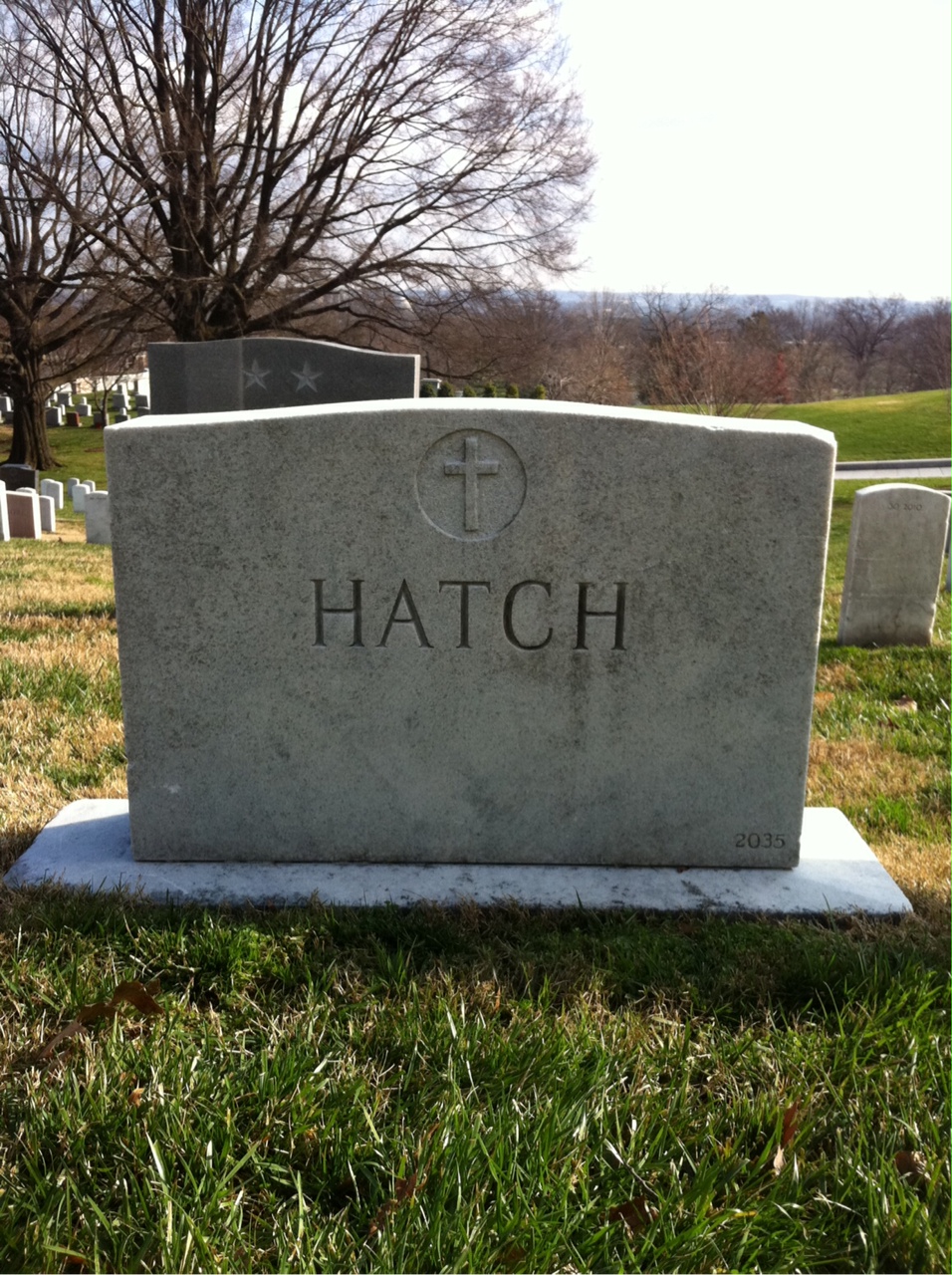 Back of headstone — William G Hatch