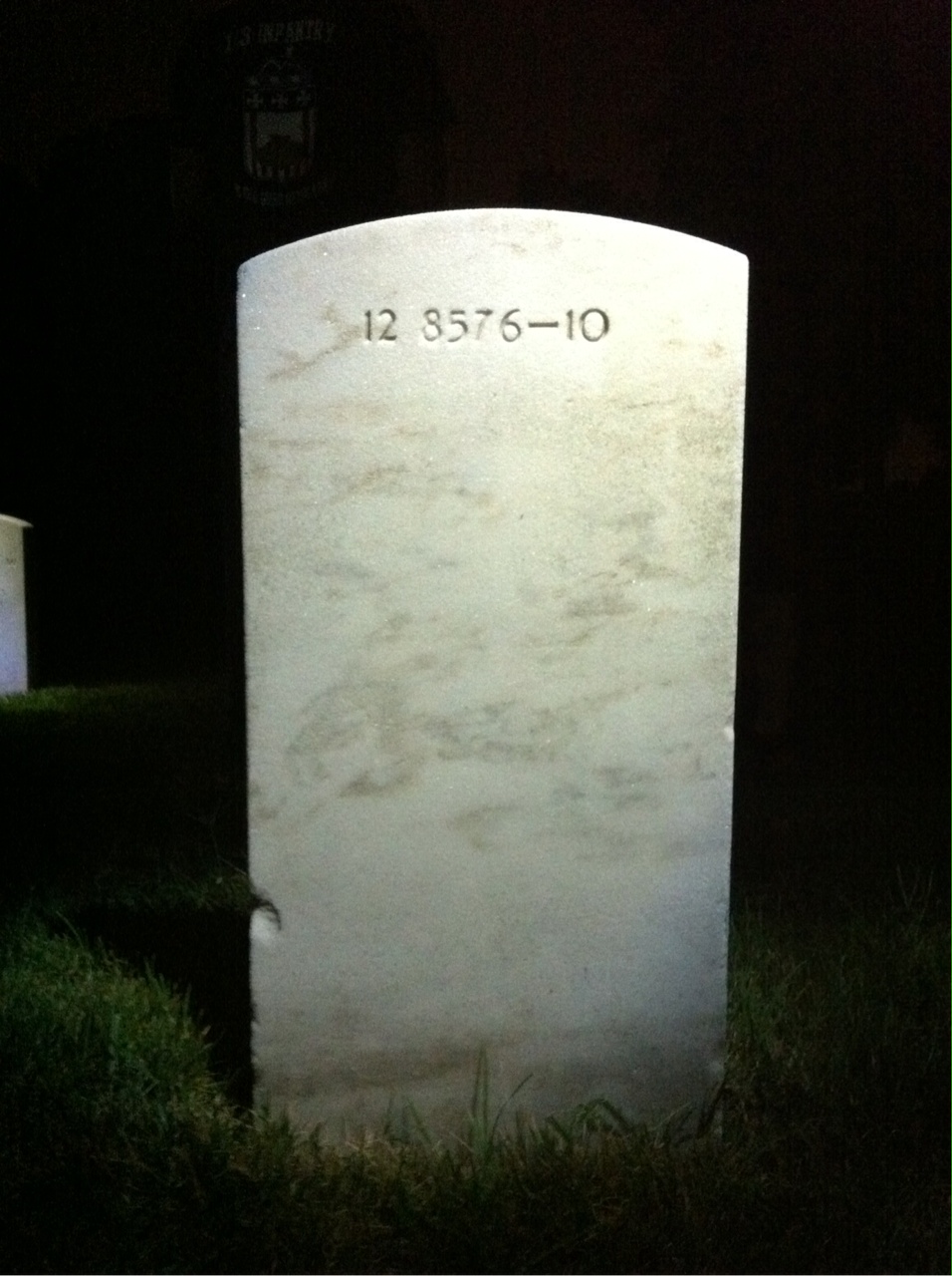 Back of headstone — Charles Armstrong