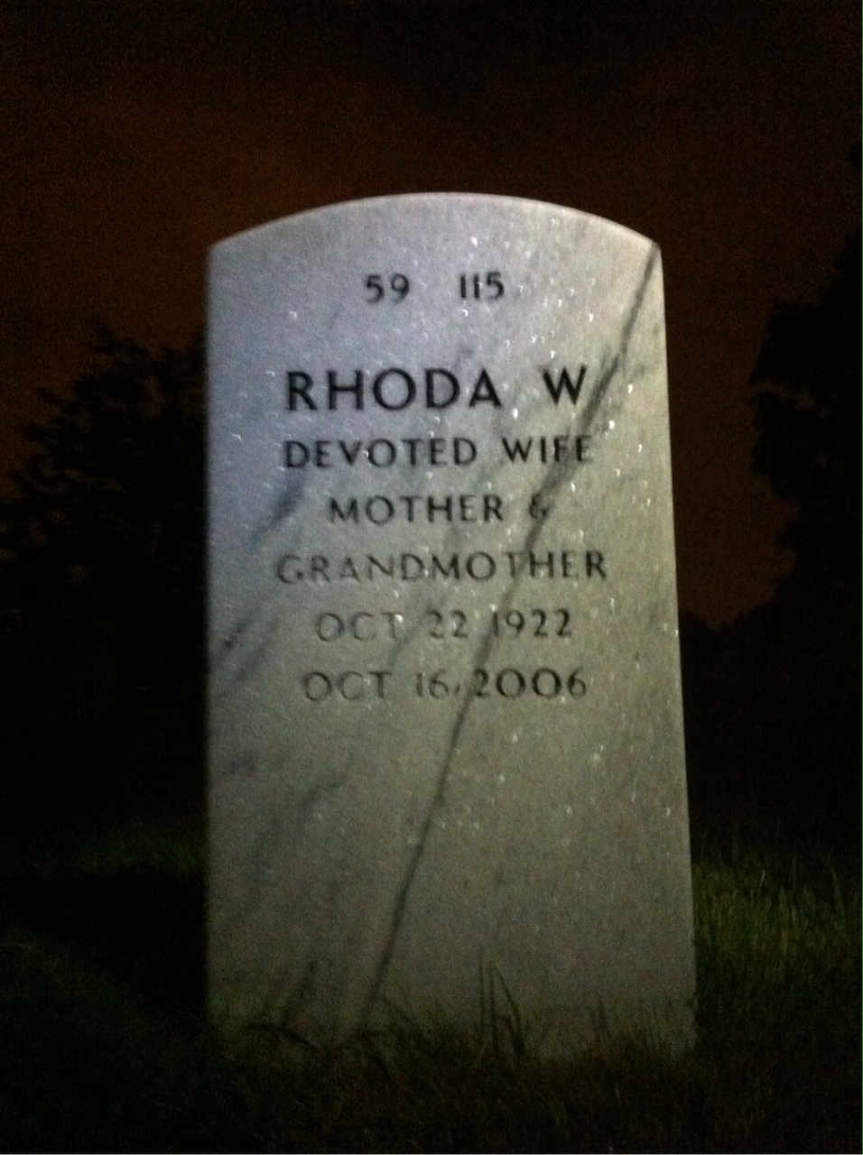 Back of headstone — Harry Sher
