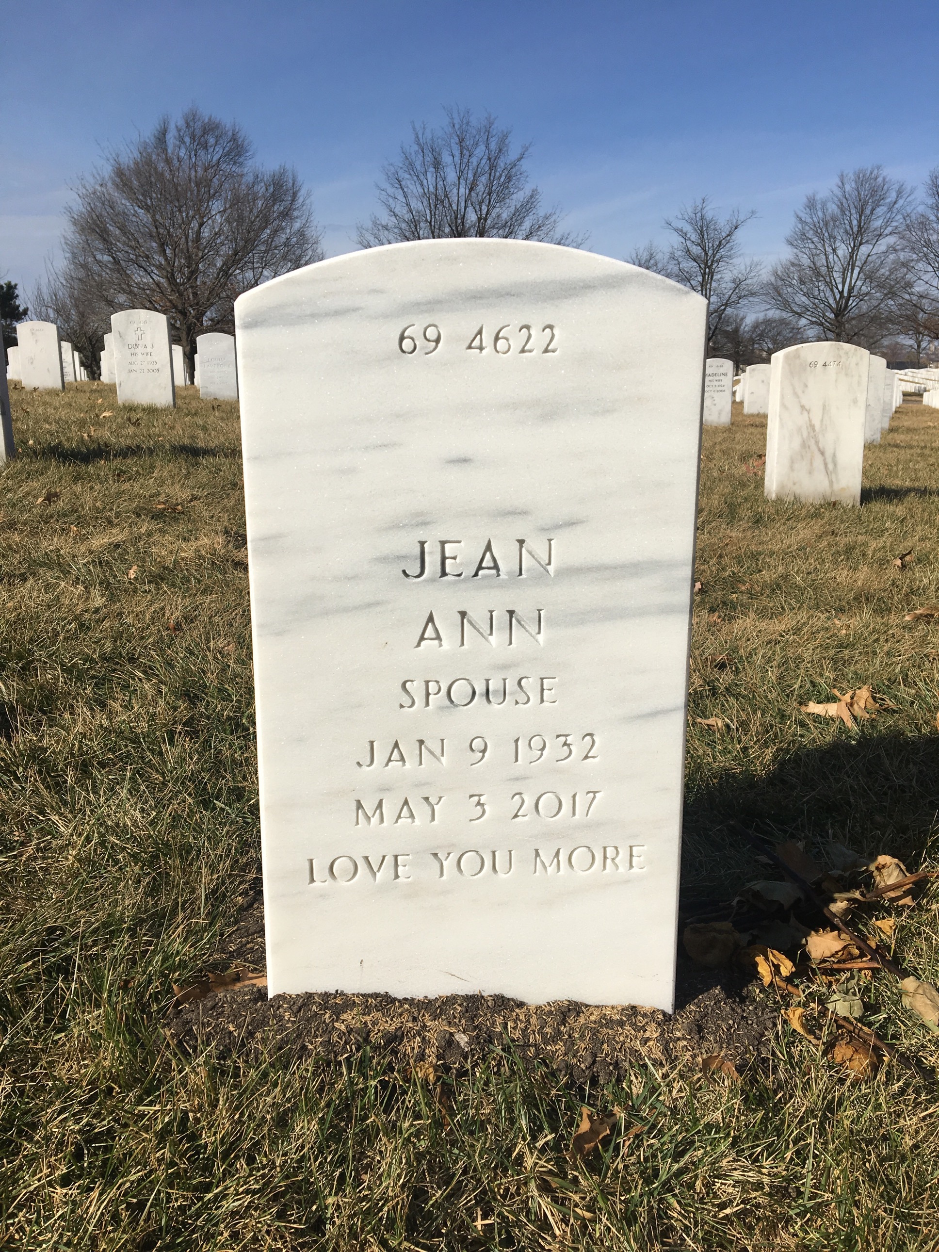 Back of headstone — Joseph Francis Burba