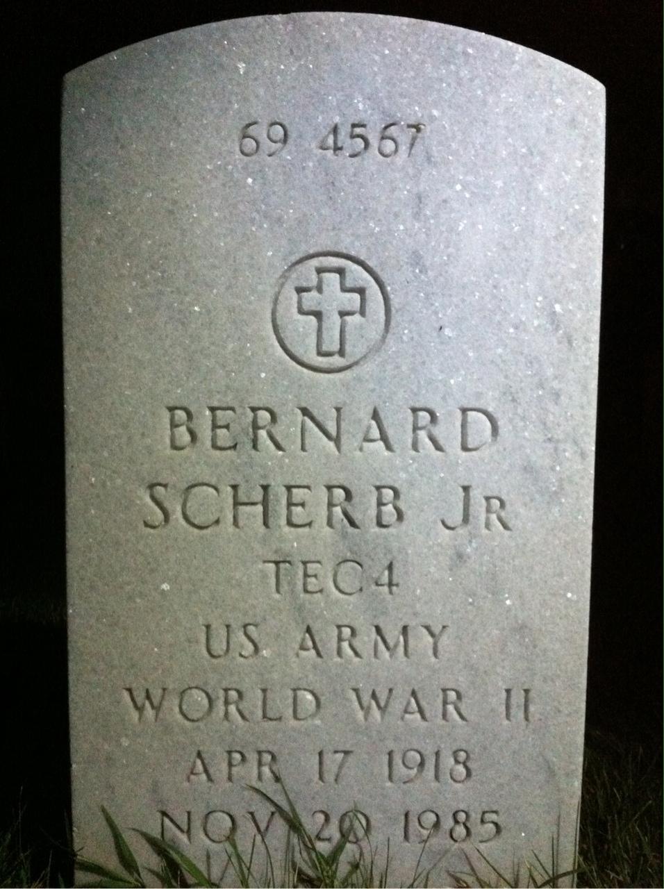 Back of headstone — Dorothy Campbell Scherb