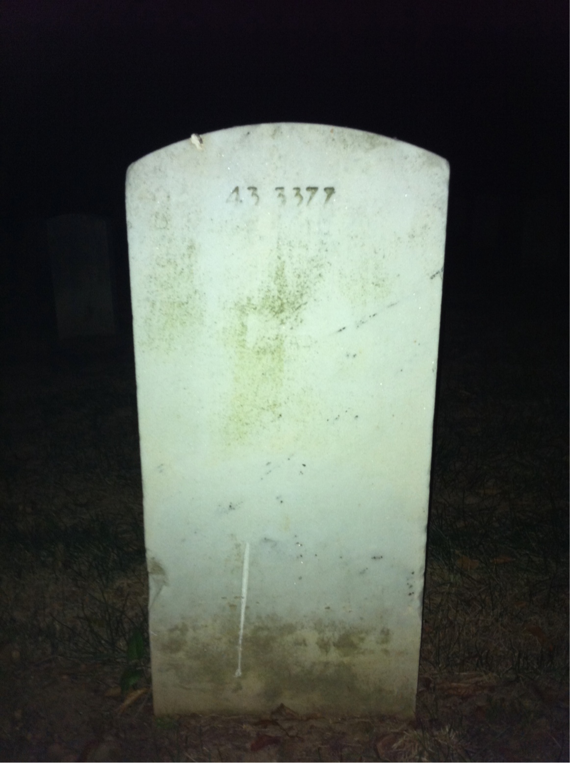 Back of headstone — Willie Greer