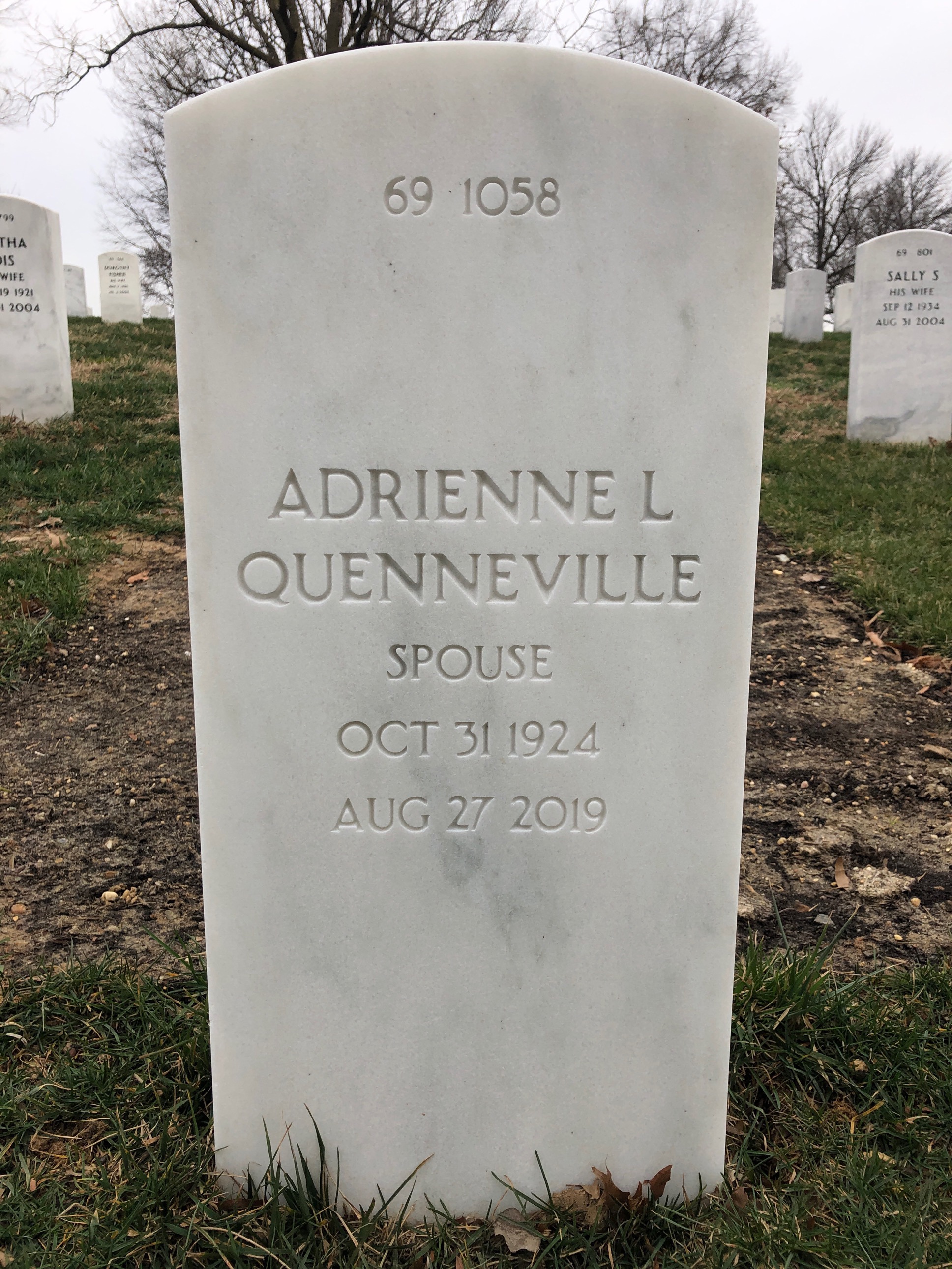 Back of headstone — Leo Quenneville