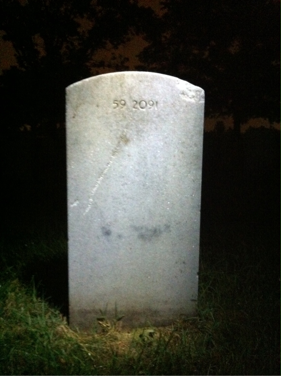Back of headstone — John Myers