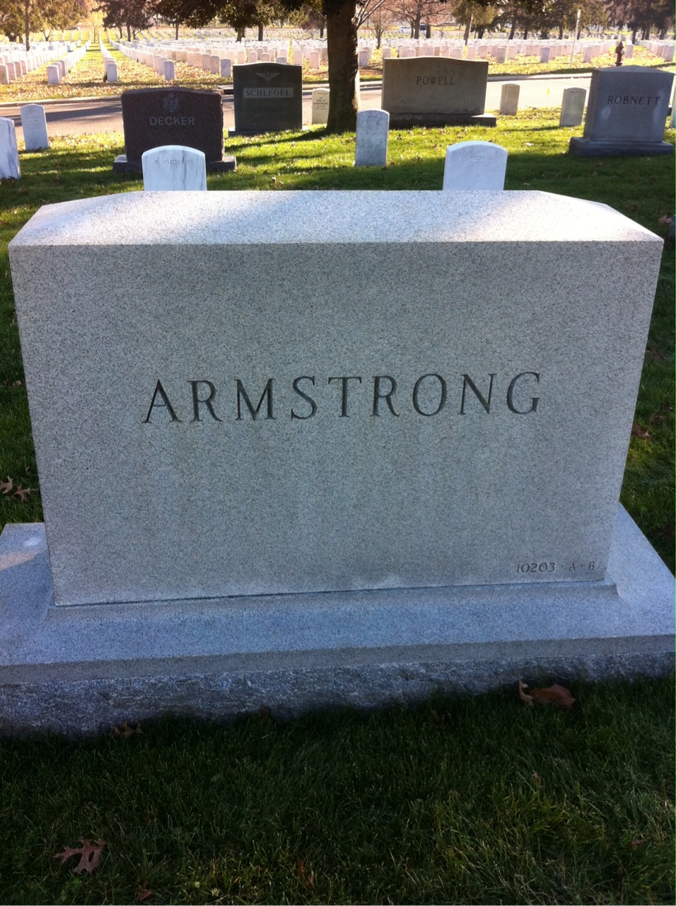 Back of headstone — Susan Armstrong