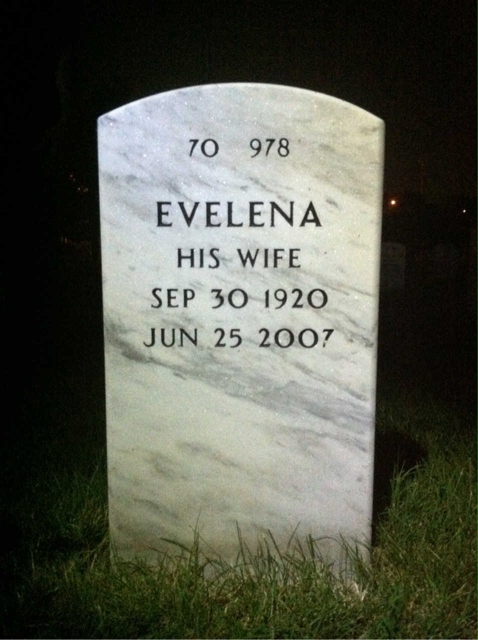 Back of headstone — Arthur Anderson