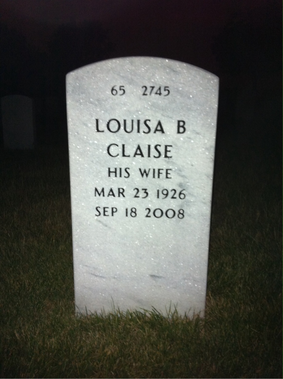 Back of headstone — James O'Brien