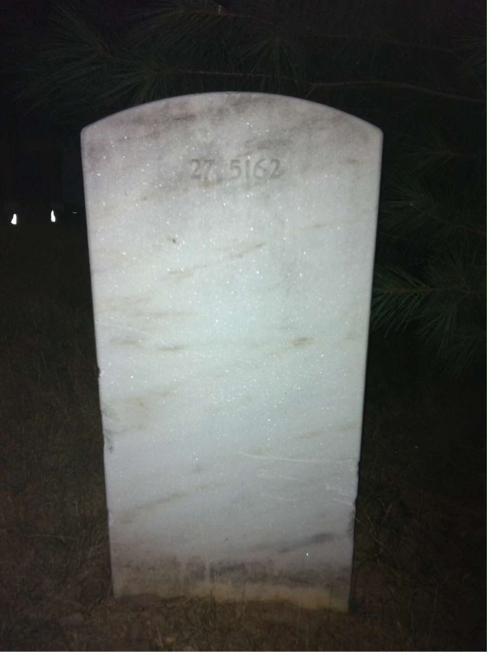Back of headstone — Charles Allen