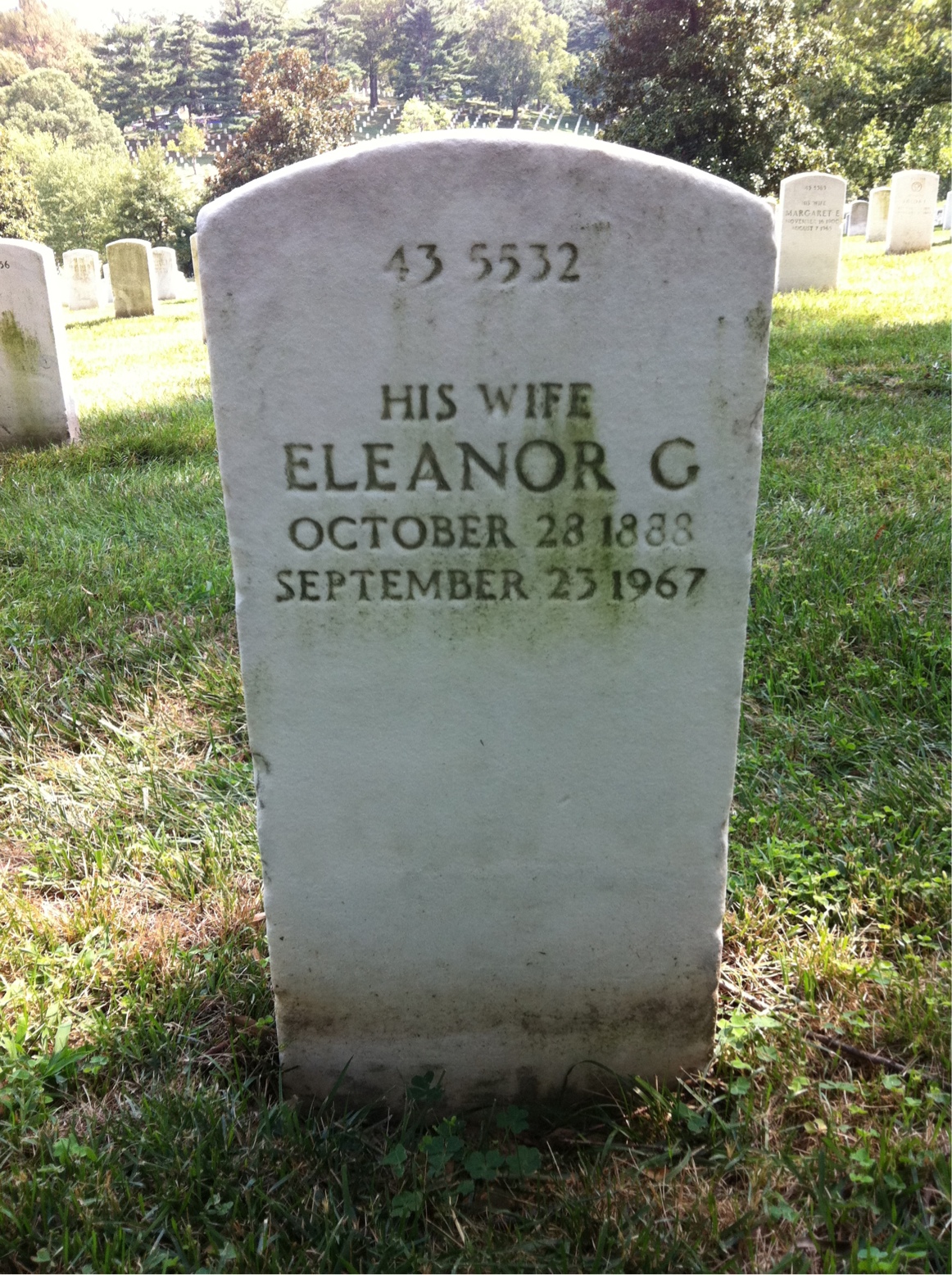 Back of headstone — Michel Murray