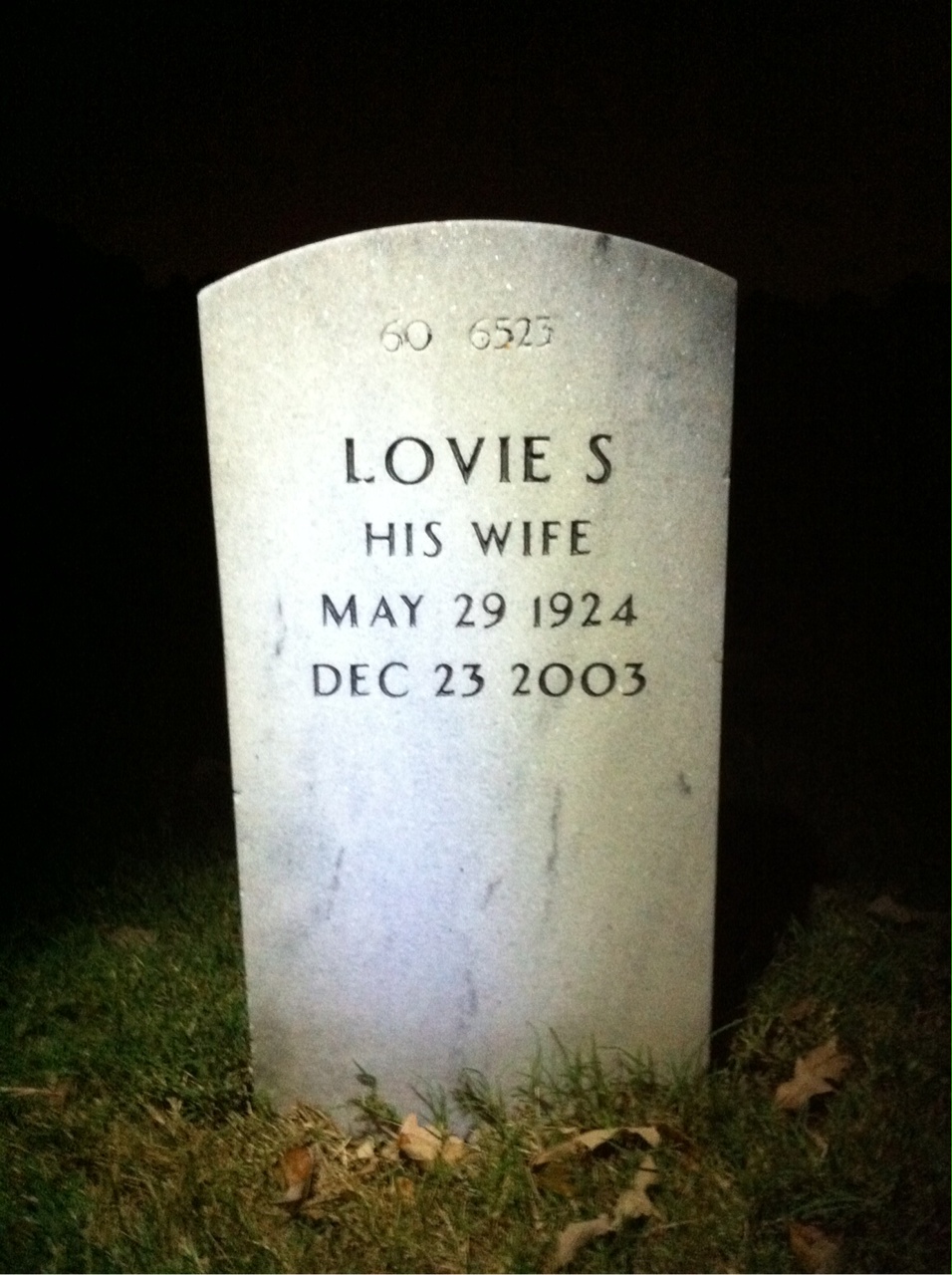 Back of headstone — Leon Johnson